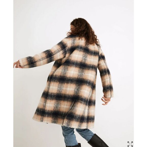 New MADEWELL courton plaid coat jacket pea cote trench long sz xxs style NC571 - Picture 5 of 12